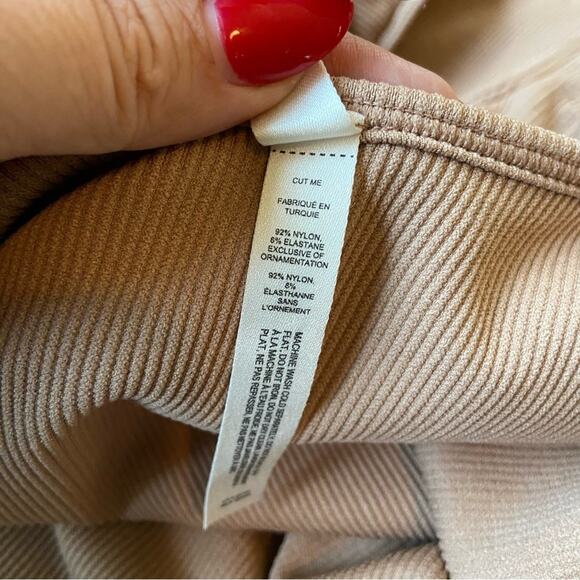 Babaton the Group L tan ribbed stretch one piece bodysuit - Picture 6 of 7